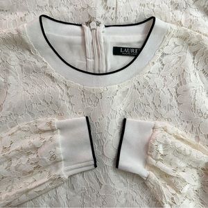 Lauren Ralph Lauren Women dress Sz 6Lace Long Sleeve Shift cream